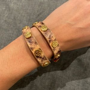 Tory Burch Snakeskin Wrap Bracelet